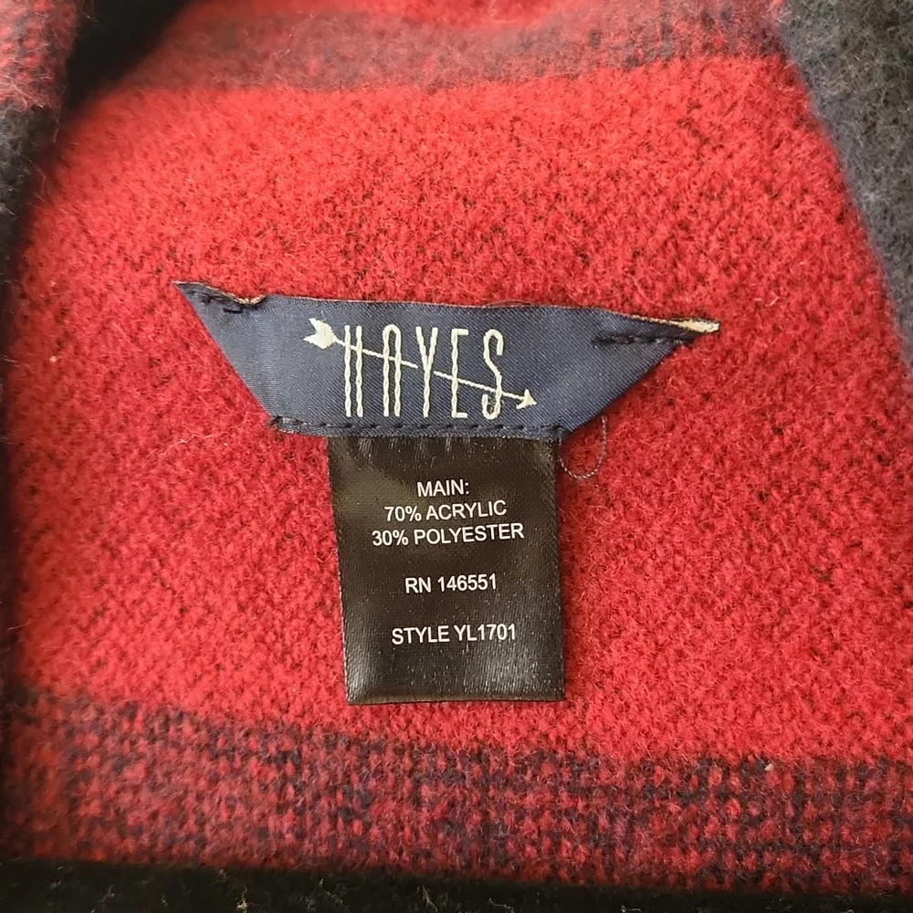 Hayes Plaid Sleeveles Long Vest one size - Picture 4 of 11